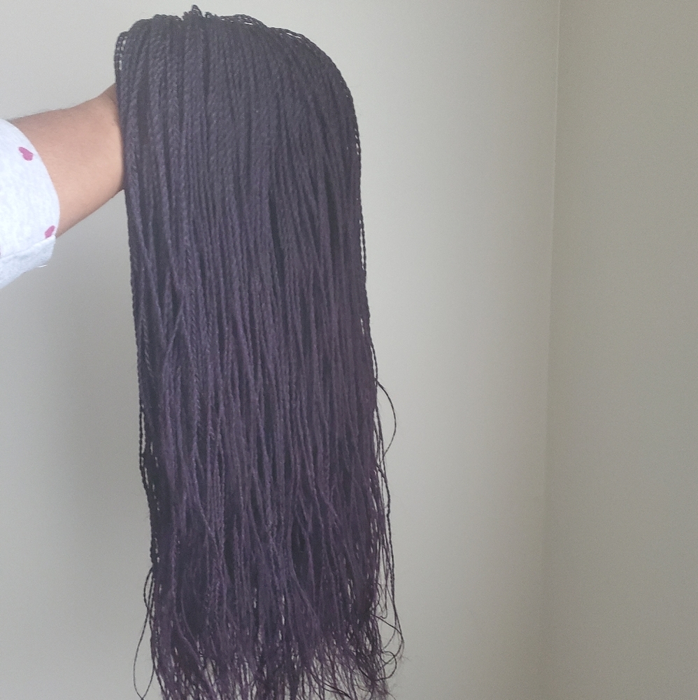 Micro Twist braided hair wig purple,black,coffee b